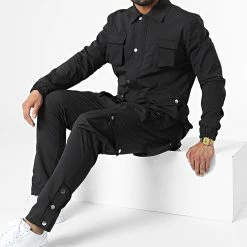 Meilleure vente 😍 Ensemble Veste Zippée Et Pantalon Cargo LL640 Noir de Ikao 🥰