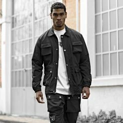 Meilleure vente 😍 Ensemble Veste Zippée Et Pantalon Cargo LL640 Noir de Ikao 🥰 -Ikao Soldes Boutique ikao 306804 LL640 BLACK 20220513T082139 04