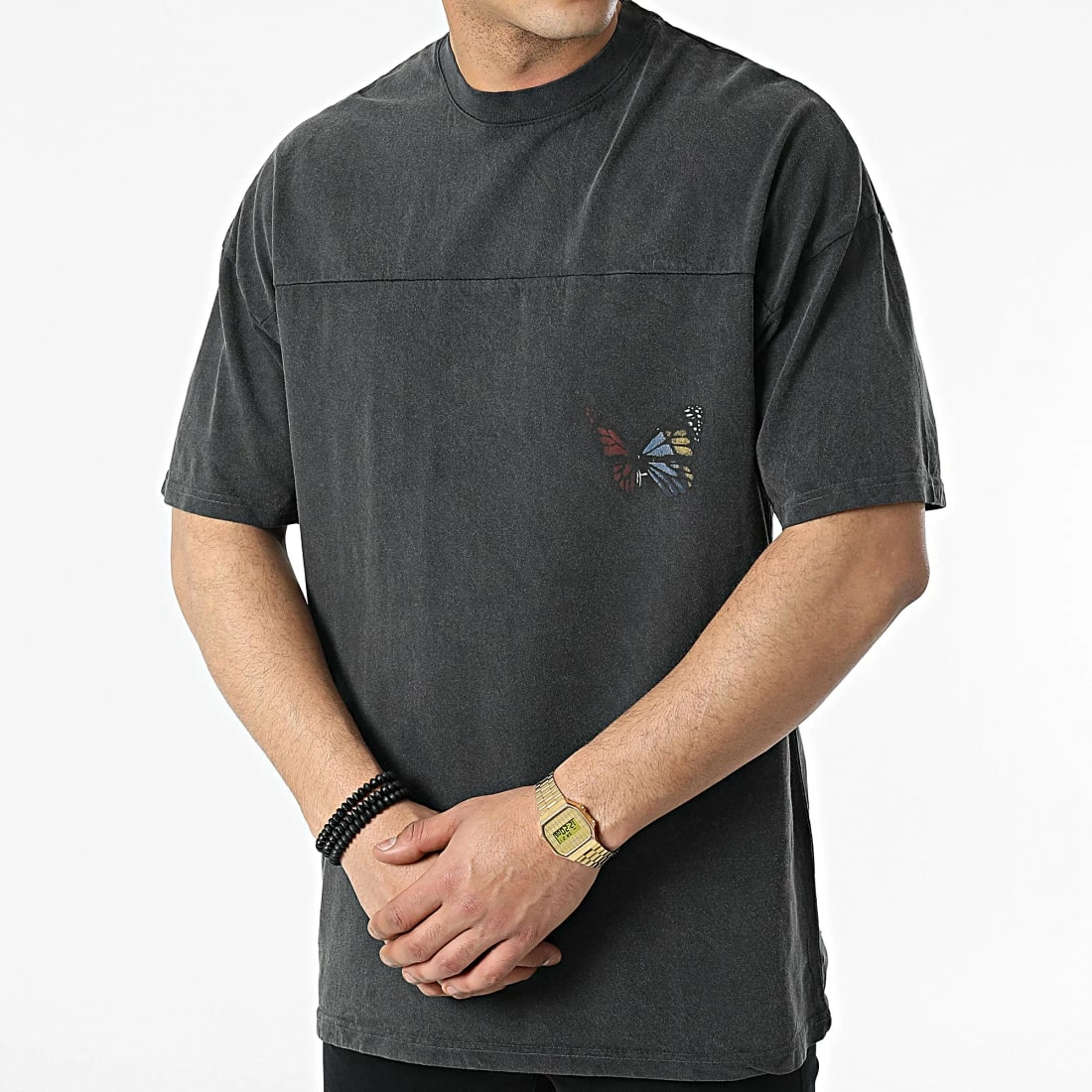 Meilleure affaire 😀 Tee 👚 Shirt LL647 Noir Chiné de Ikao 🛒 5 Meilleure affaire 😀 Tee 👚 Shirt LL647 Noir Chiné de Ikao 🛒 – Image 3