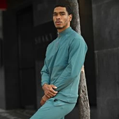 Le moins cher 😉 Ensemble Sweat A Col Zippé Et Pantalon Jogging LL497 Vert Bleu de Ikao 🔔 -Ikao Soldes Boutique ikao 309164 LL497 OIL GREEN 20220513T081747 05