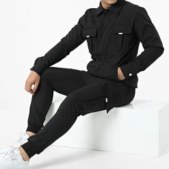 Meilleure vente 🎉 Ensemble Veste Et Pantalon Jogging LL254 Noir de Ikao ❤️