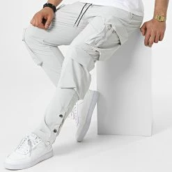 Meilleure vente ⭐ Pantalon Cargo LL650 Gris Clair de Ikao 😉 -Ikao Soldes Boutique ikao 313763 LL650 GREY 20220414T161538 03