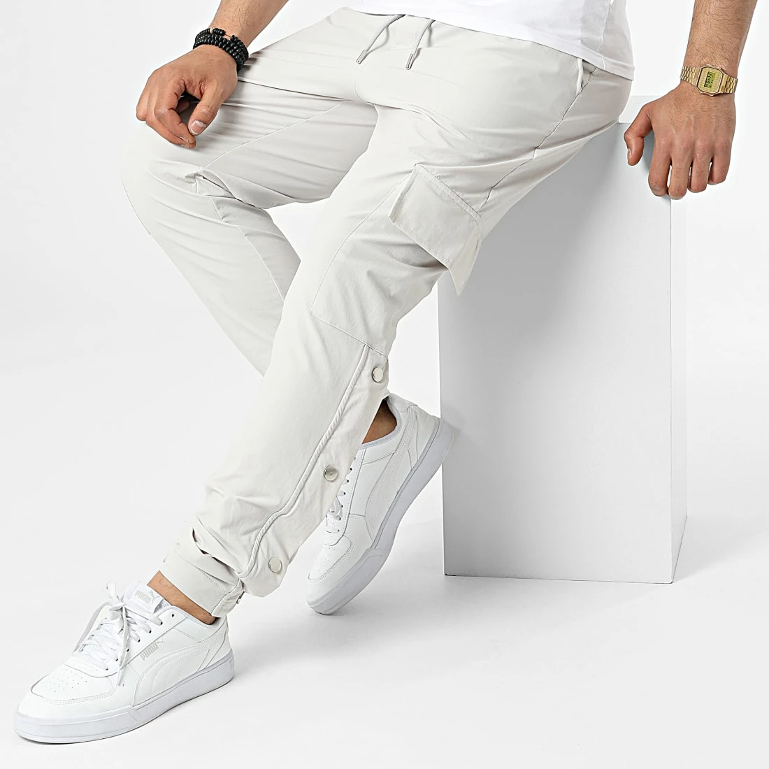 Nouveau 🔥 Pantalon Cargo LL621 Gris Clair de Ikao ⭐ 5 Nouveau 🔥 Pantalon Cargo LL621 Gris Clair de Ikao ⭐ – Image 3