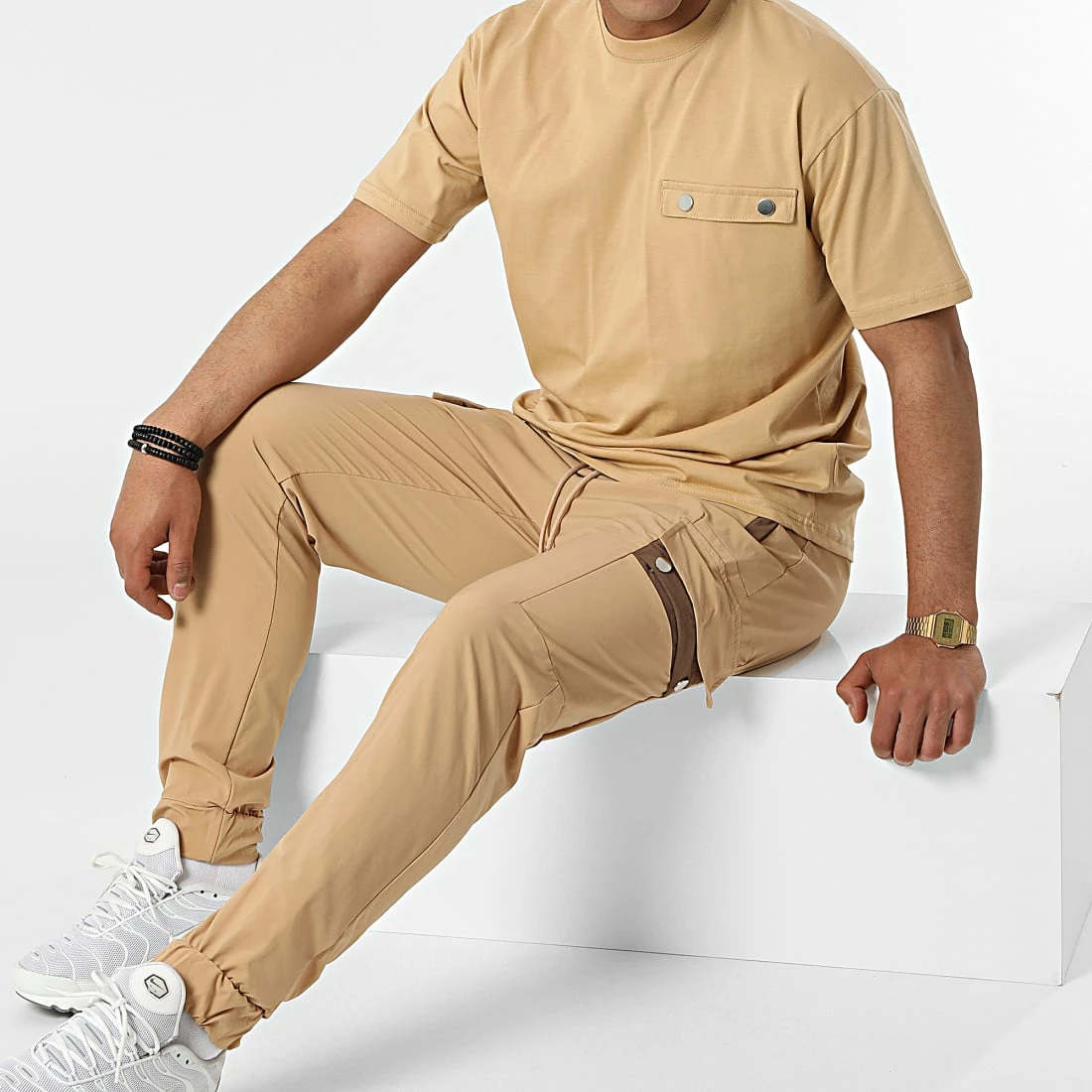 Vente flash ❤️ Ensemble Tee 👕 Shirt Et Jogger Pant LL656 Camel Clair de Ikao 🎁 3 Vente flash ❤️ Ensemble Tee 👕 Shirt Et Jogger Pant LL656 Camel Clair de Ikao 🎁