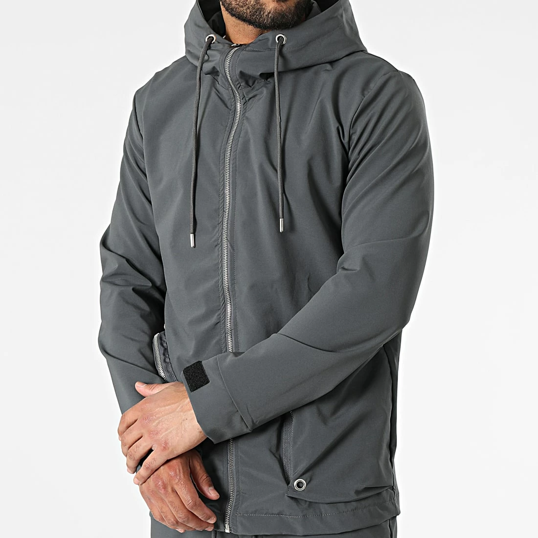Meilleure affaire 🧨 Ensemble Veste Zippée Capuche Et Pantalon Jogging LL602 Gris Anthracite de Ikao 👏 5 Meilleure affaire 🧨 Ensemble Veste Zippée Capuche Et Pantalon Jogging LL602 Gris Anthracite de Ikao 👏 – Image 3