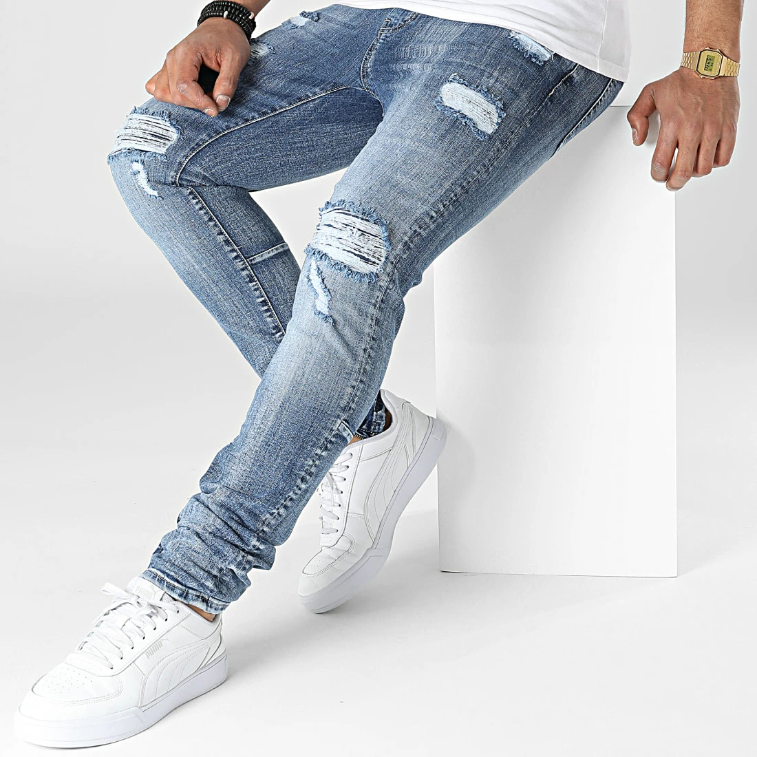 Vente flash ✨ Jean Slim DHZ-3797D Bleu Denim de Ikao 😉 5 Vente flash ✨ Jean Slim DHZ-3797D Bleu Denim de Ikao 😉 – Image 3