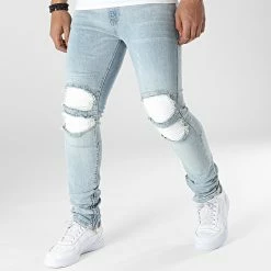 De gros 🎉 Jean Slim DH-3832 Bleu Wash de Ikao 🥰