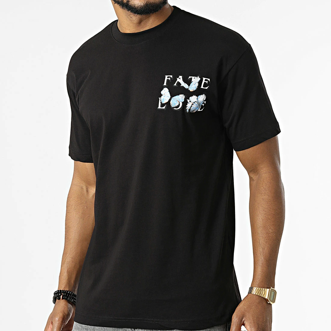 Nouveau 🔥 Tee 👕 Shirt LL670 Noir de Ikao ✨ 6 Nouveau 🔥 Tee 👕 Shirt LL670 Noir de Ikao ✨ – Image 4