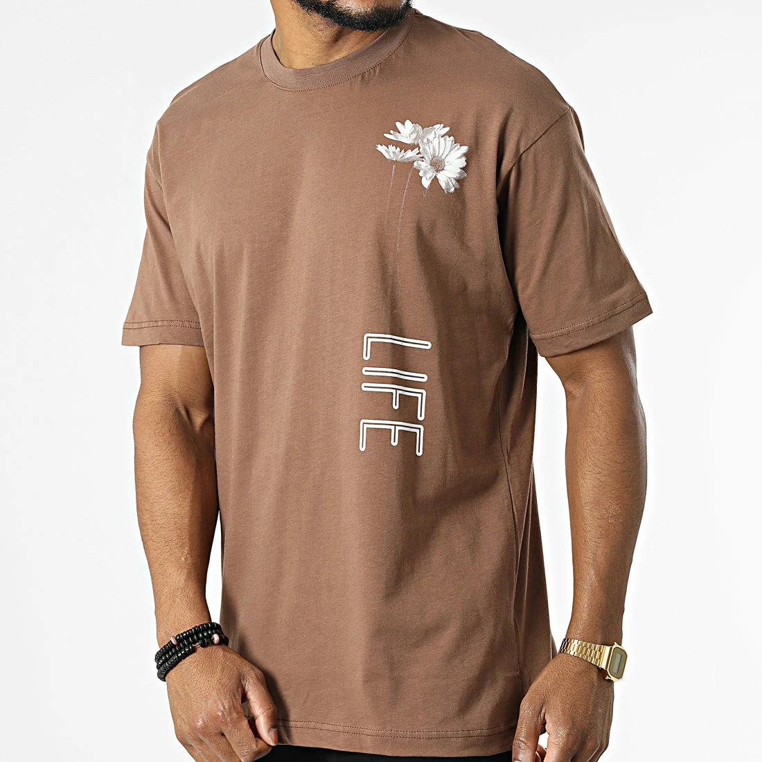 Meilleur prix ❤️ Tee 👕 Shirt LL668 Marron de Ikao 🧨 5 Meilleur prix ❤️ Tee 👕 Shirt LL668 Marron de Ikao 🧨 – Image 3