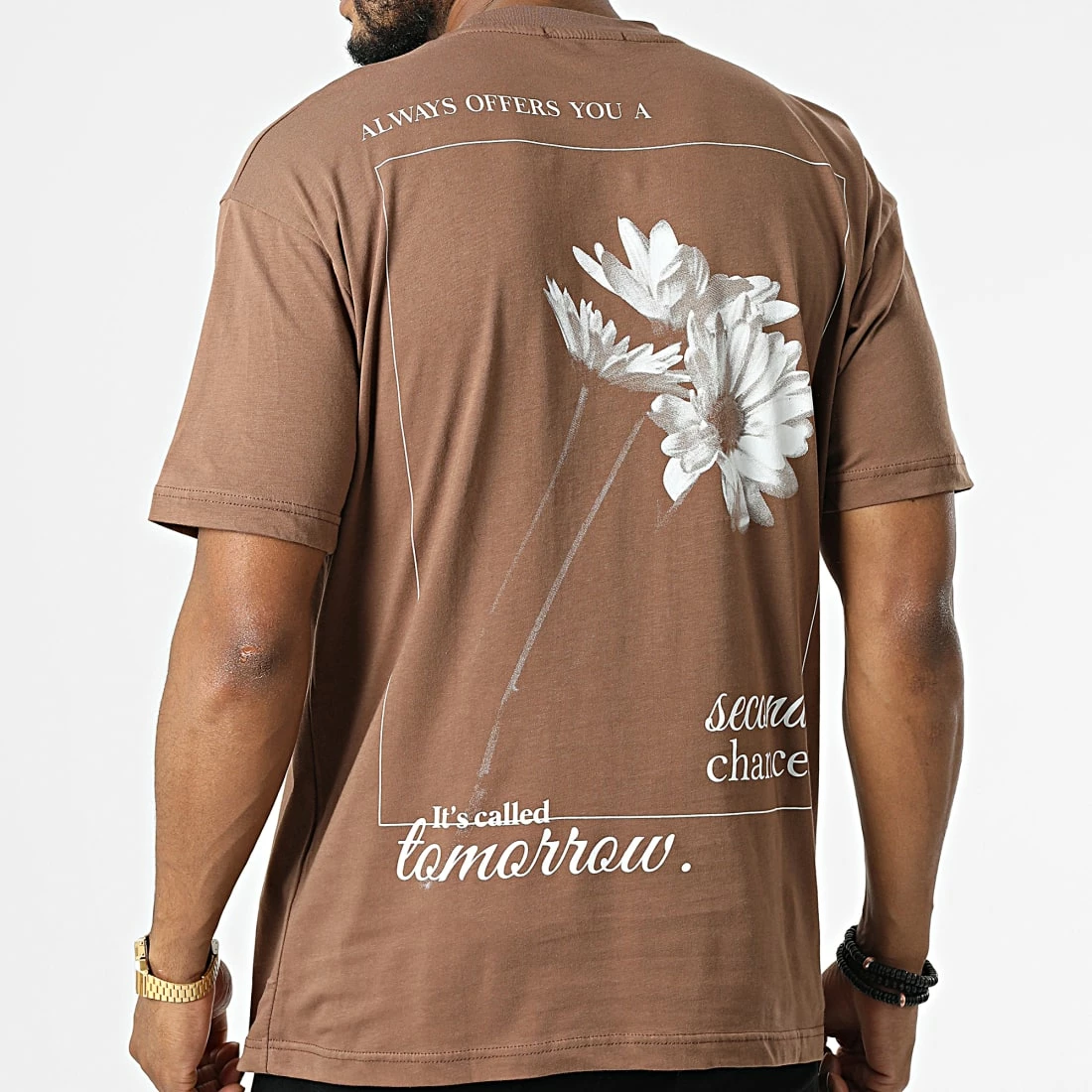 Meilleur prix ❤️ Tee 👕 Shirt LL668 Marron de Ikao 🧨 6 Meilleur prix ❤️ Tee 👕 Shirt LL668 Marron de Ikao 🧨 – Image 4