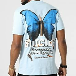 Vente flash 👏 Tee 👕 Shirt LL667 Bleu Ciel de Ikao 😍