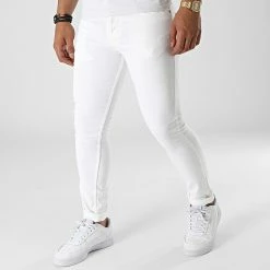 Grosses soldes 🥰 Jean Slim LL46 Blanc Cassé de Ikao ⌛