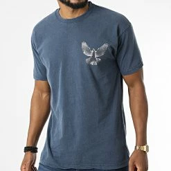 Meilleure affaire 🌟 Tee 👚 Shirt LL678 Bleu Marine Chiné de Ikao 🎁