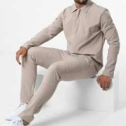 Grosses soldes 🎁 Ensemble Veste Zippée Et Pantalon LL654 Beige de Ikao ⭐