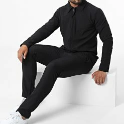Offres 👏 Ensemble Veste Zippée Et Pantalon LL654 Noir de Ikao 😀