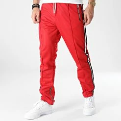 Tout neuf 👍 Pantalon Jogging A Bandes LL677 Rouge de Ikao ✨