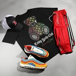 Tout neuf 👍 Pantalon Jogging A Bandes LL677 Rouge de Ikao ✨ -Ikao Soldes Boutique ikao 324503 LL677 RED 20220627T155217 05