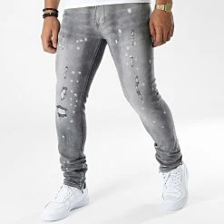 Promo ❤️ Jean Slim DH-3903 Gris de Ikao ⌛