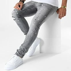 Promo ❤️ Jean Slim DH-3903 Gris de Ikao ⌛ -Ikao Soldes Boutique ikao 325735 DH 3903 LL2000035 BLACK 20220701T142143 03