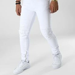 Grosses soldes 👏 Jean Slim DH-3903 Blanc de Ikao 👍