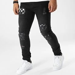 Offres 🛒 Jean Slim LL200040 Noir de Ikao 🧨