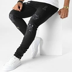Offres 🛒 Jean Slim LL200040 Noir de Ikao 🧨 -Ikao Soldes Boutique ikao 329050 LL200040 BLACK 20220726T152601 03
