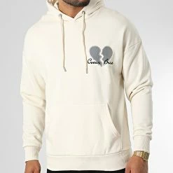 Le moins cher ❤️ Sweat Capuche LL696 Beige Réfléchissant de Ikao 😉