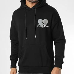 Remise 🌟 Sweat Capuche LL696 Noir Réfléchissant de Ikao 😍