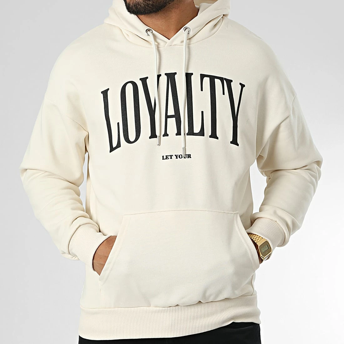 Grosses soldes 🔔 Sweat Capuche LL689 Beige de Ikao 😍 5 Grosses soldes 🔔 Sweat Capuche LL689 Beige de Ikao 😍 – Image 3