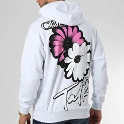 Remise 🔔 Sweat Capuche LL691 Blanc de Ikao 🧨