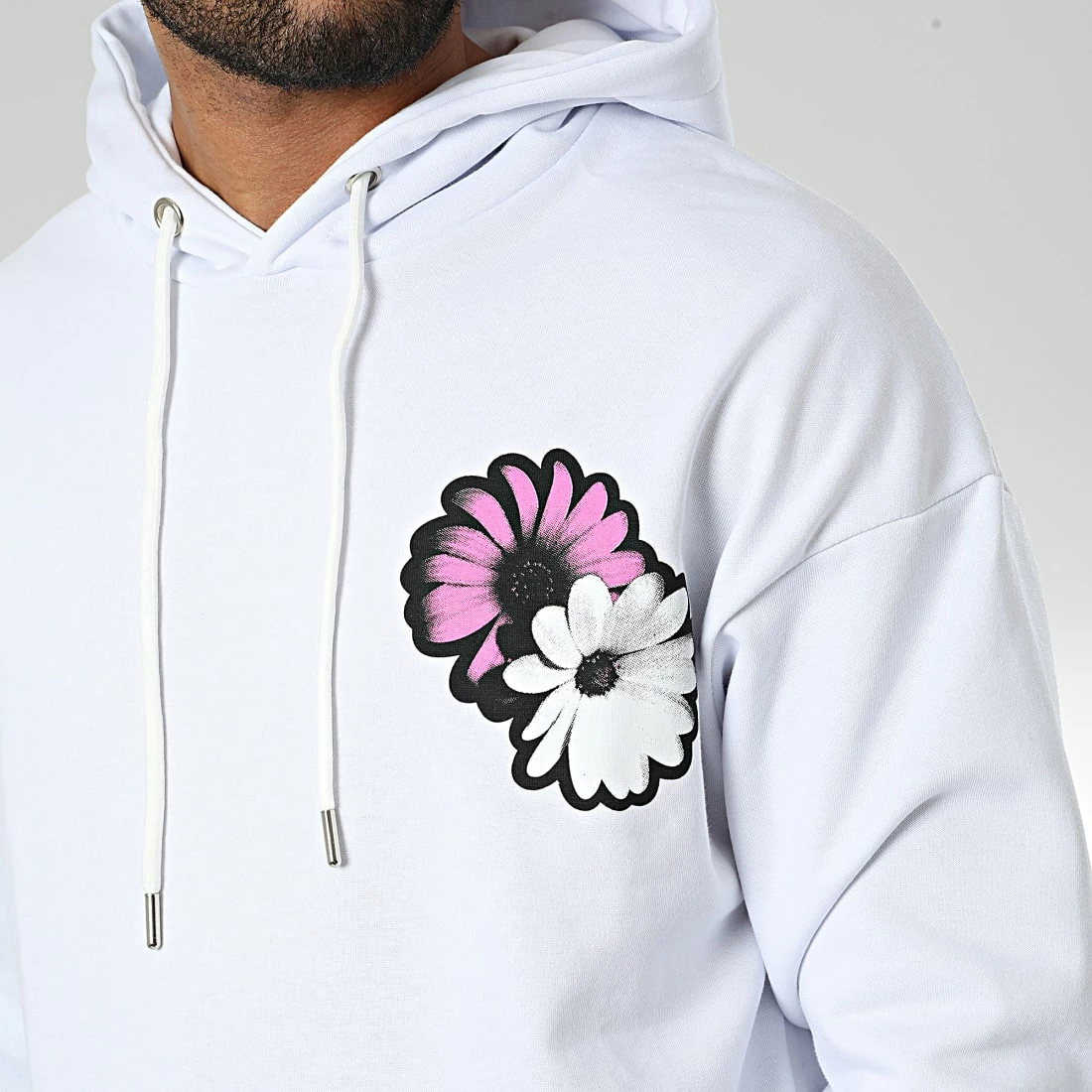 Remise 🔔 Sweat Capuche LL691 Blanc de Ikao 🧨 4 Remise 🔔 Sweat Capuche LL691 Blanc de Ikao 🧨 – Image 2