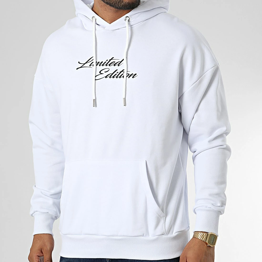 Remise ⭐ Sweat Capuche LL692 Blanc de Ikao ⭐ 6 Remise ⭐ Sweat Capuche LL692 Blanc de Ikao ⭐ – Image 4