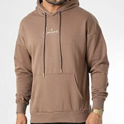 Meilleure affaire 🥰 Sweat Capuche LL685 Marron Doré de Ikao 😉