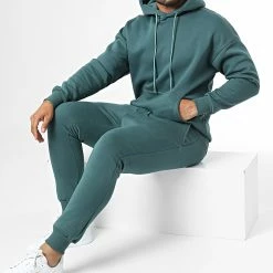 Coupon ✔️ Ensemble De Survetement LL551 Bleu Canard de Ikao 🔥