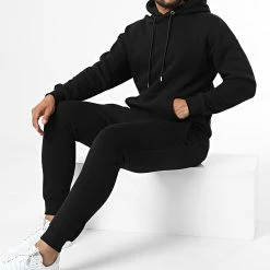 Meilleur prix 👏 Ensemble De Survetement LL551 Noir de Ikao 🥰