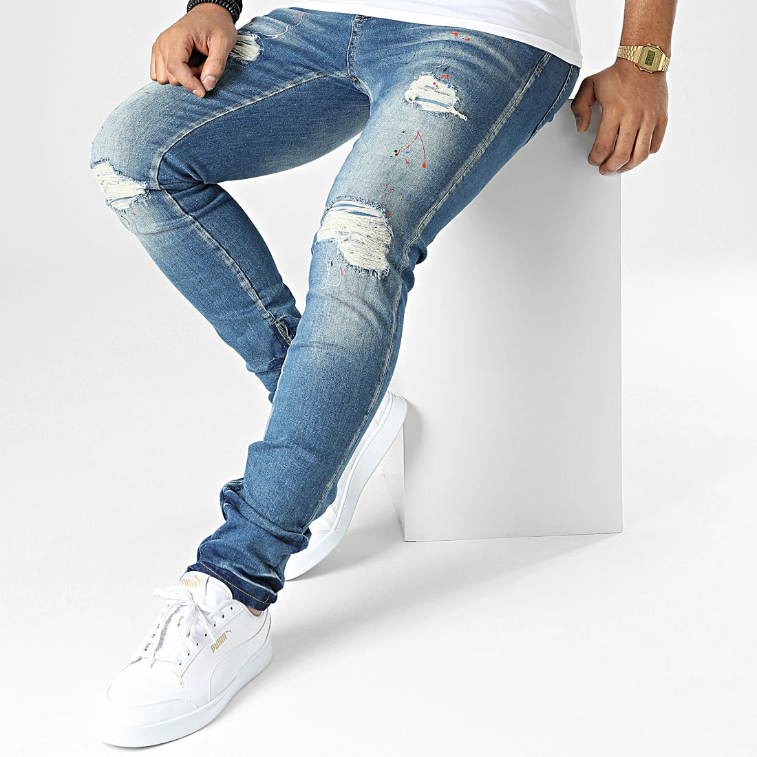 Le moins cher 🎁 Jean Skinny DH-3956 Bleu Denim de Ikao 🛒 5 Le moins cher 🎁 Jean Skinny DH-3956 Bleu Denim de Ikao 🛒 – Image 3