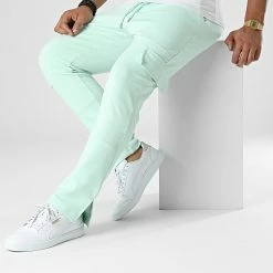 Meilleur prix 🔔 Pantalon Cargo LL719 Vert Menthe de Ikao 🥰 -Ikao Soldes Boutique ikao 334139 LL719 MINT 20220829T155031 03