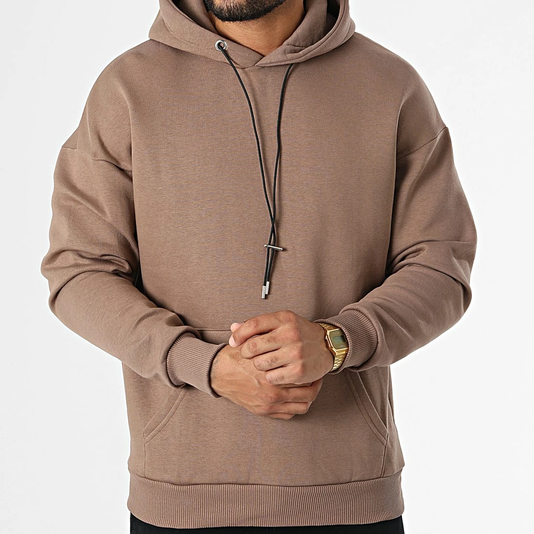 Nouveau 🔔 Sweat Capuche LL694 Marron de Ikao ⌛ 5 Nouveau 🔔 Sweat Capuche LL694 Marron de Ikao ⌛ – Image 3