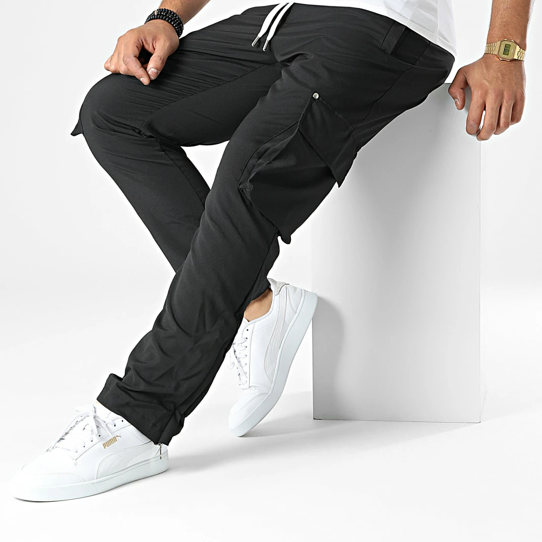 Meilleure vente 🧨 Pantalon Cargo LL664 Noir de Ikao 👏 5 Meilleure vente 🧨 Pantalon Cargo LL664 Noir de Ikao 👏 – Image 3