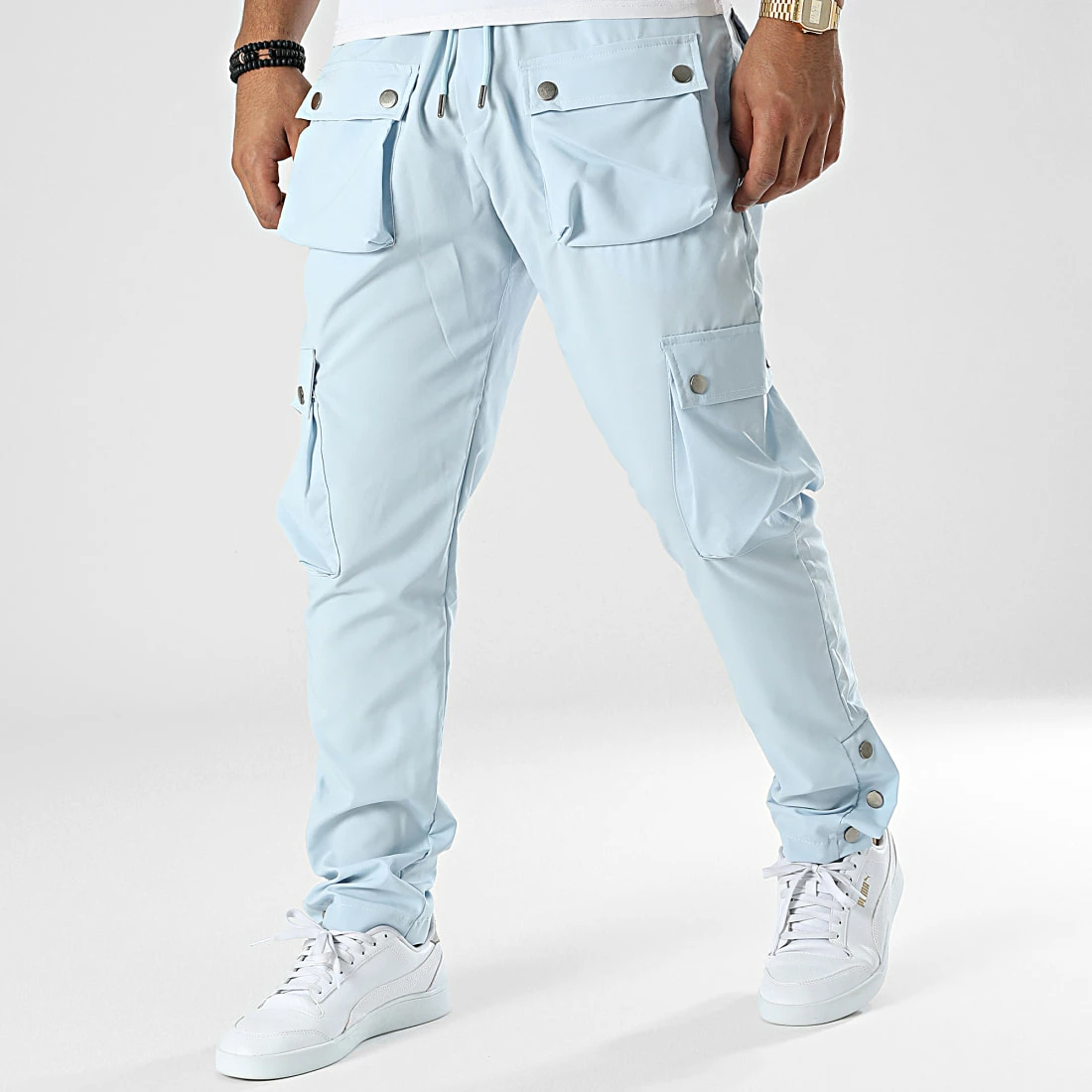 Promo ✨ Pantalon Cargo LL713 Bleu Clair de Ikao 🎁 3 Promo ✨ Pantalon Cargo LL713 Bleu Clair de Ikao 🎁