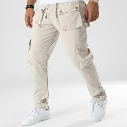 Remise 🥰 Pantalon Cargo LL713 Beige de Ikao 😀
