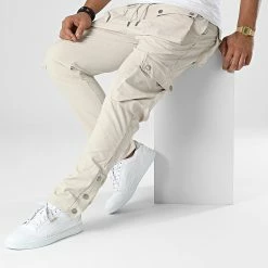 Remise 🥰 Pantalon Cargo LL713 Beige de Ikao 😀 -Ikao Soldes Boutique ikao 334219 LL713 BEIGE 20220826T151324 03