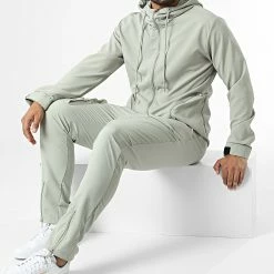 Coupon 🔔 Ensemble Veste Zippée Et Pantalon Cargo LL602 Vert Clair de Ikao ✔️