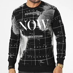 Budget ✔️ Sweat Crewneck LL192 Noir Blanc de Ikao 🔔