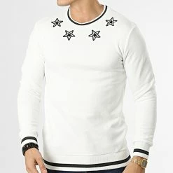 Offres 😉 Sweat Crewneck LL197 Blanc de Ikao 😍