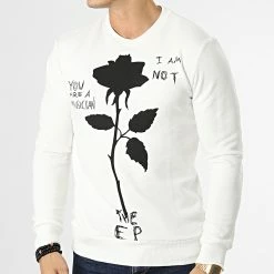 Sortie 🎁 Sweat Crewneck LL111 Blanc Floral de Ikao 🧨 -Ikao Soldes Boutique ikao 336363 LL111 ECRU 20220912T155103 04