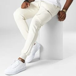 Remise 🥰 Pantalon Jogging LL706 Beige de Ikao ✔️ -Ikao Soldes Boutique ikao 336391 LL706 BEIGE 20220915T154806 03