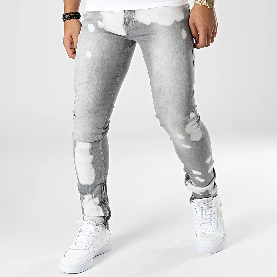 Nouveau 😀 Jean Skinny LL2000049 Gris de Ikao 😀 3 Nouveau 😀 Jean Skinny LL2000049 Gris de Ikao 😀