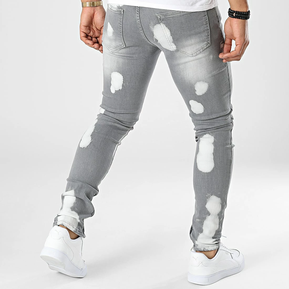 Nouveau 😀 Jean Skinny LL2000049 Gris de Ikao 😀 6 Nouveau 😀 Jean Skinny LL2000049 Gris de Ikao 😀 – Image 4