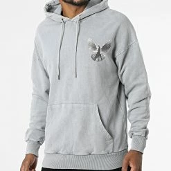 Meilleure vente ⭐ Sweat Capuche LL687 Gris de Ikao 👍